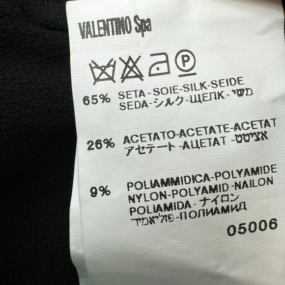 VALENTINO NWT $3720 Size 10 Black Silk Dress Gown Strappy Sequin Sexy Slit Drape - Picture 10 of 15